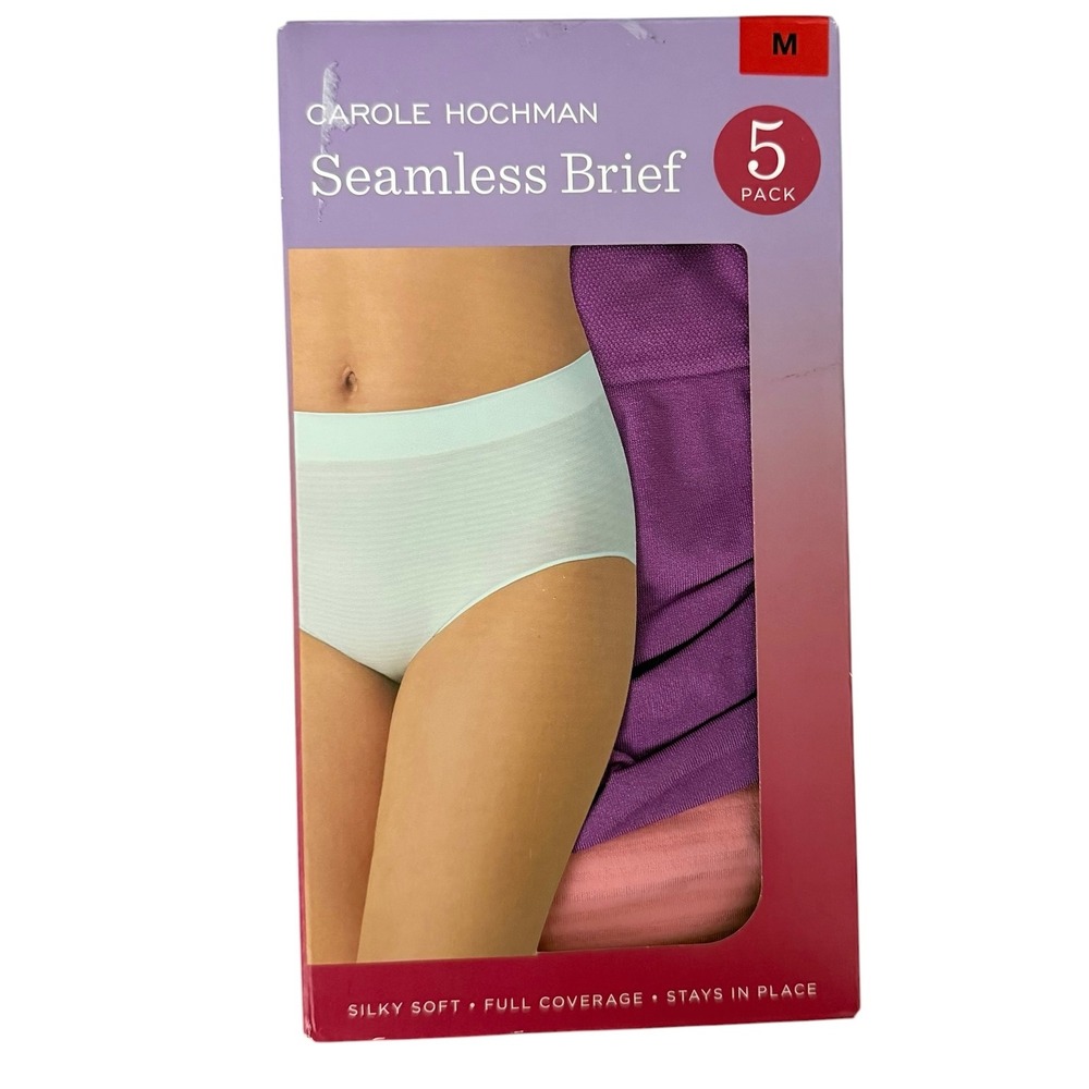 Carole Hochman Seamless Brief Women Medium Multicolor New 5 Pack Full Coverage